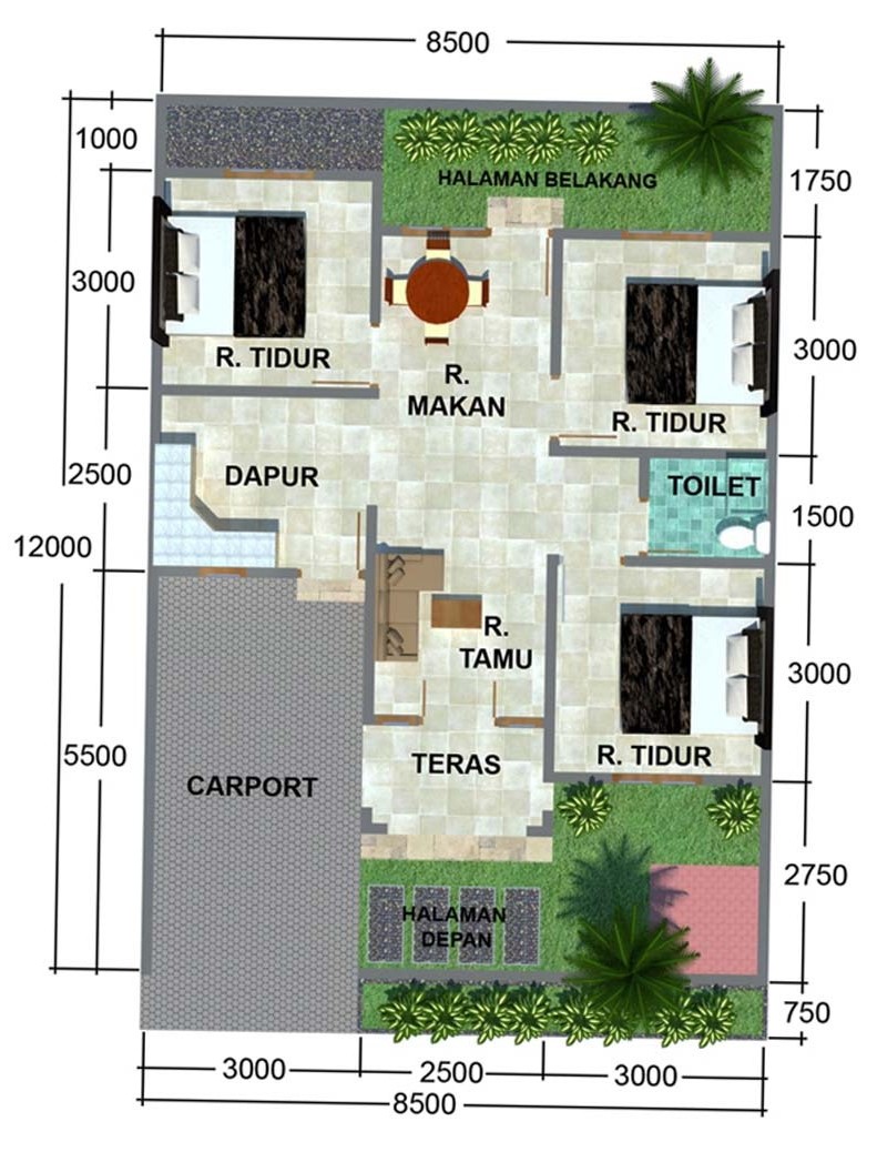 Detail Sketsa Rumah Minimalis 3 Kamar Nomer 19