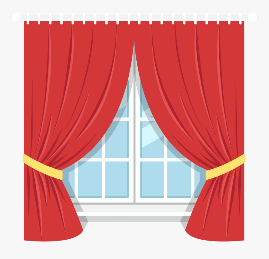 Detail Window Curtains Clipart Nomer 10