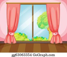 Detail Window Curtains Clipart Nomer 19