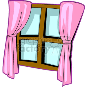 Detail Window Curtains Clipart Nomer 31