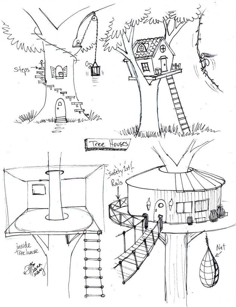 Detail Sketsa Rumah Pohon Nomer 49