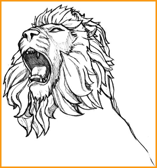 Detail Sketsa Singa Nomer 16