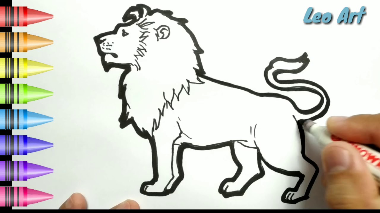 Detail Sketsa Singa Nomer 9