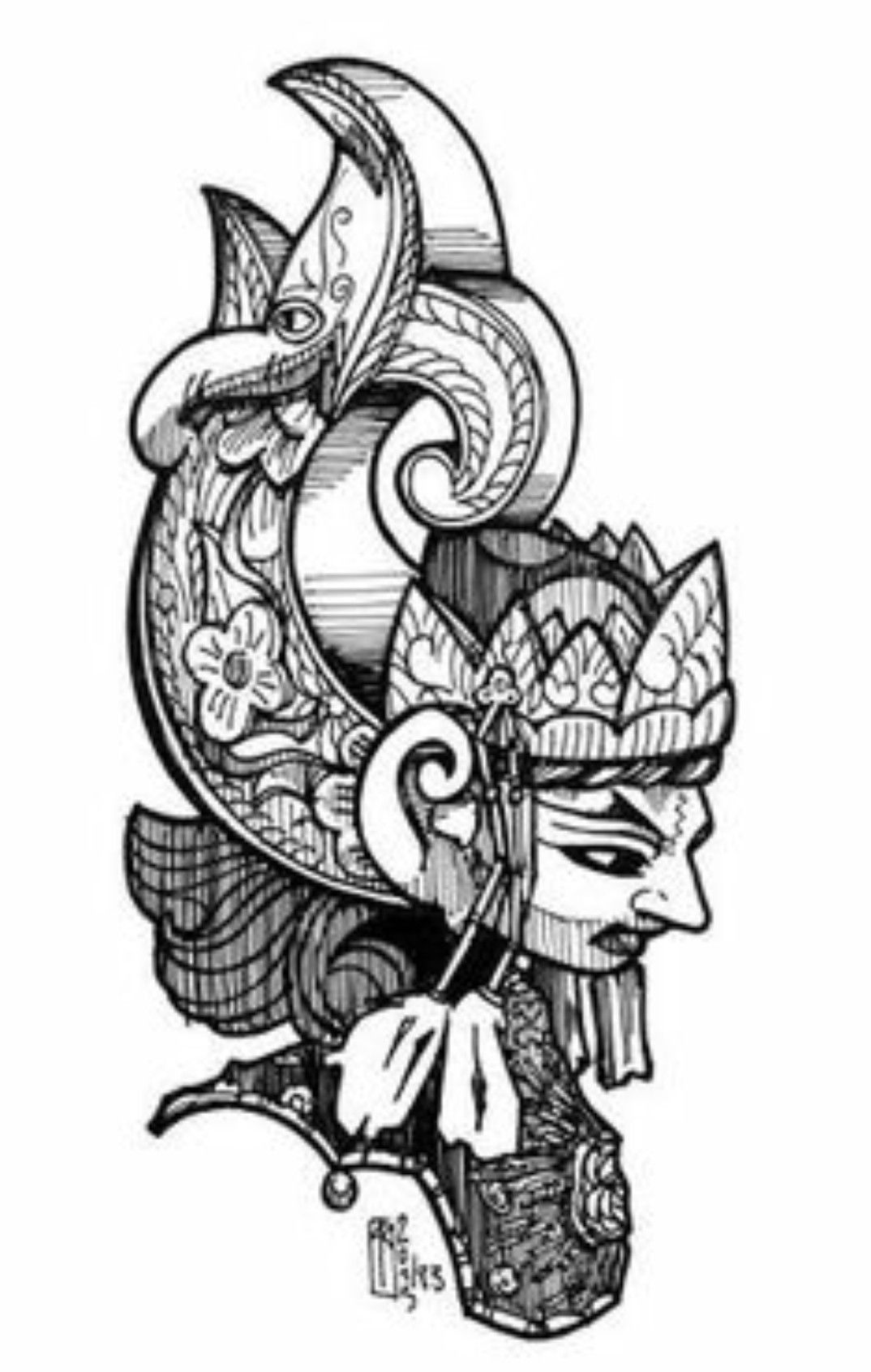 Detail Sketsa Tato Batik Nomer 21