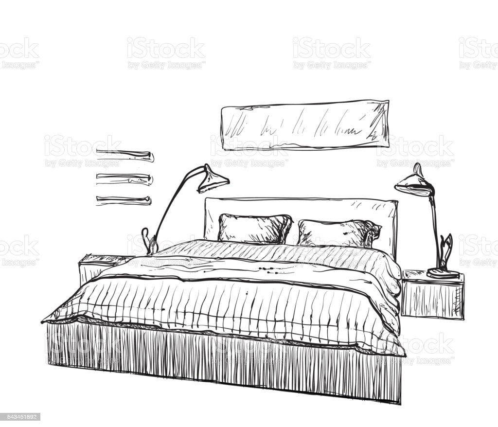 Detail Sketsa Tempat Tidur Nomer 10