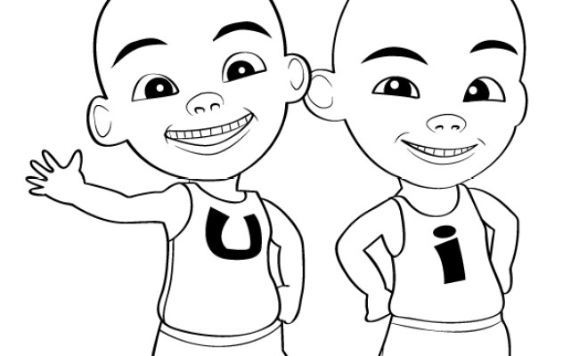 Detail Sketsa Upin Dan Ipin Nomer 10