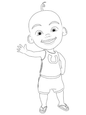 Detail Sketsa Upin Ipin Nomer 19