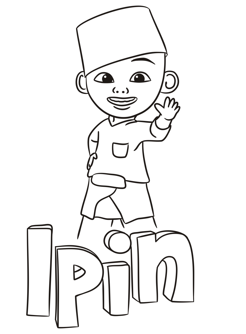 Detail Sketsa Upin Ipin Nomer 3