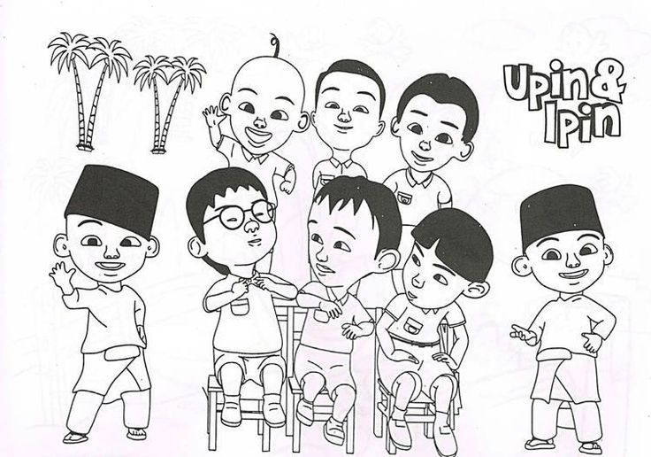 Detail Sketsa Upin Ipin Nomer 4