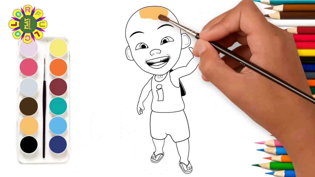 Detail Sketsa Upin Ipin Nomer 34