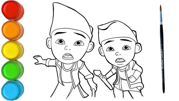 Detail Sketsa Upin Ipin Berwarna Nomer 13