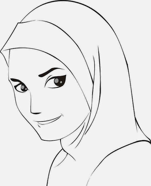 Detail Sketsa Wanita Berjilbab Nomer 14