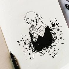 Detail Sketsa Wanita Berjilbab Nomer 18