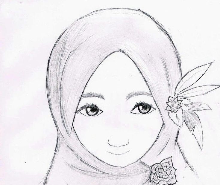 Detail Sketsa Wanita Berjilbab Nomer 3