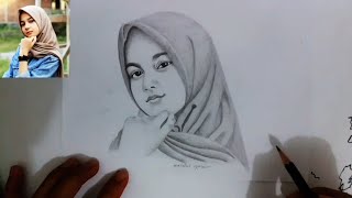 Detail Sketsa Wanita Berjilbab Nomer 23