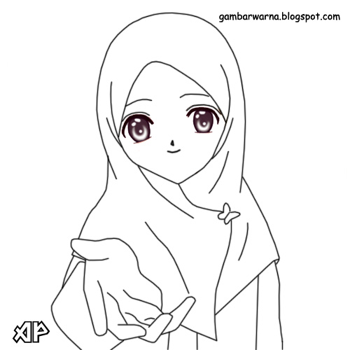 Detail Sketsa Wanita Berjilbab Nomer 26