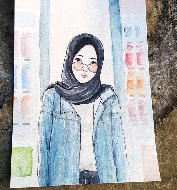 Detail Sketsa Wanita Berjilbab Nomer 40