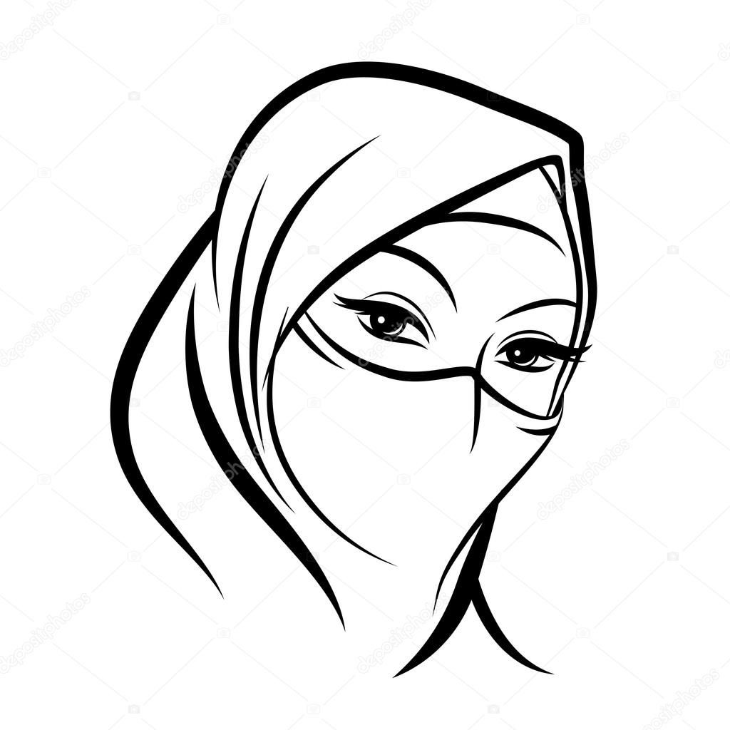 Detail Sketsa Wanita Berjilbab Nomer 45