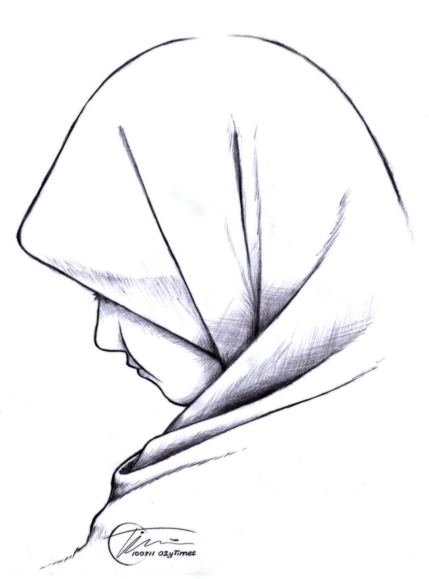 Detail Sketsa Wanita Berjilbab Nomer 8