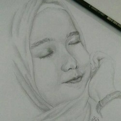 Detail Sketsa Wanita Cantik Berhijab Nomer 40