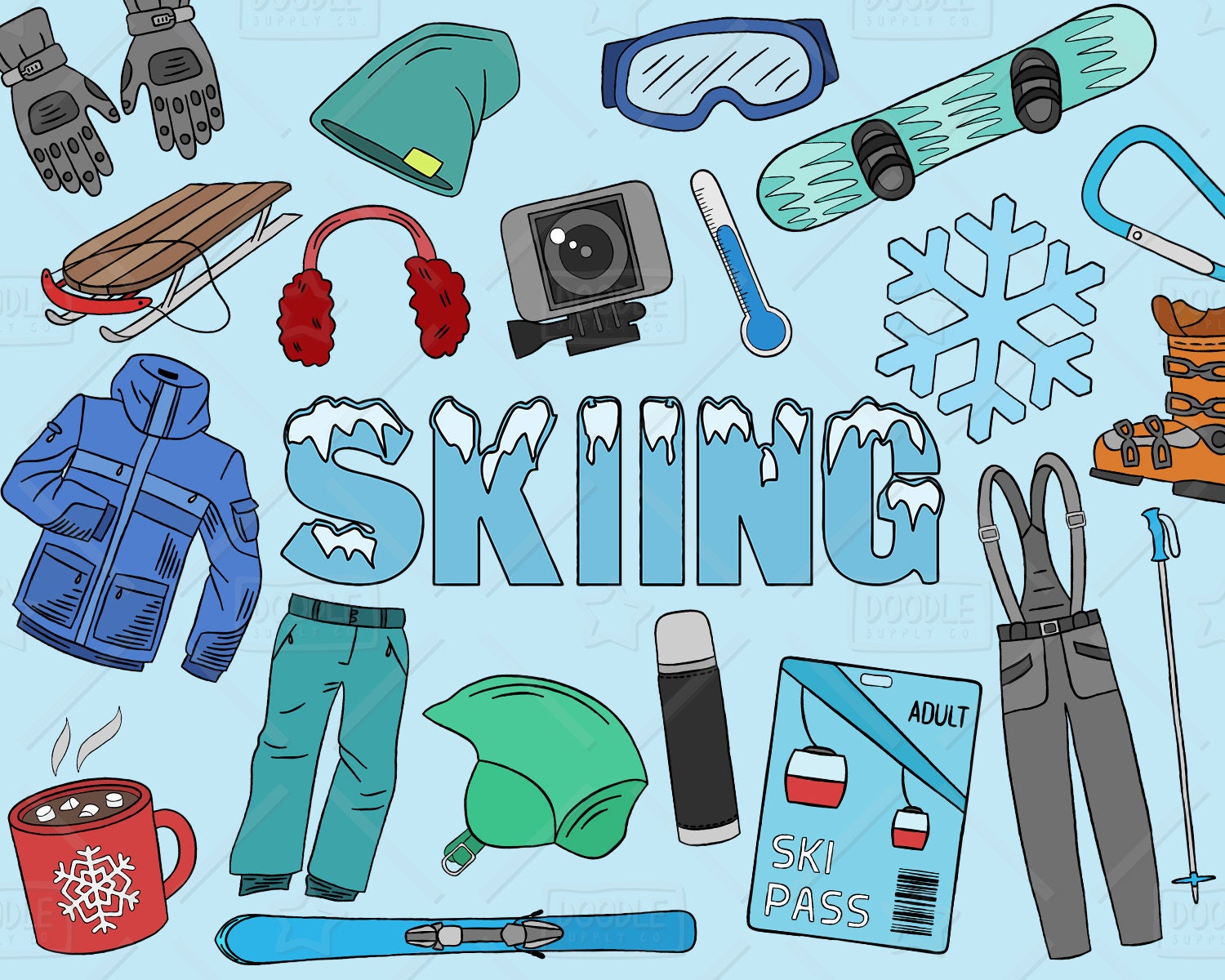 Detail Ski And Snowboard Clipart Nomer 23