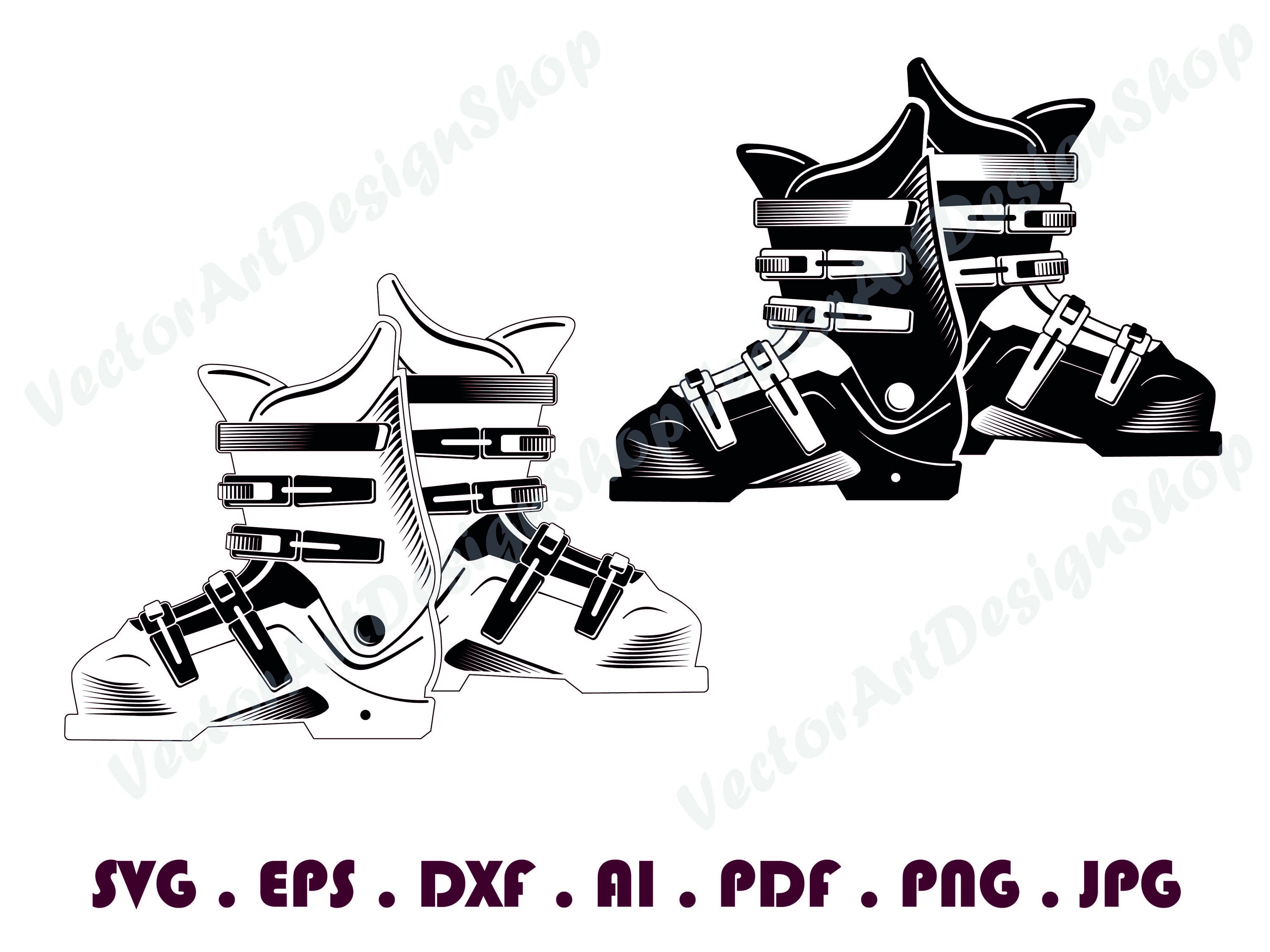 Detail Ski Boots Clipart Nomer 12