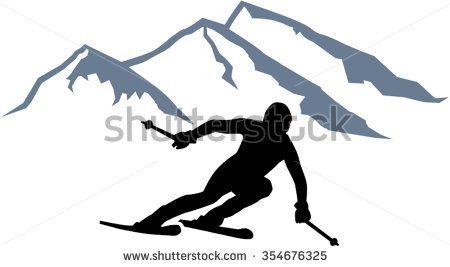 Detail Ski Silhouette Clip Art Nomer 35