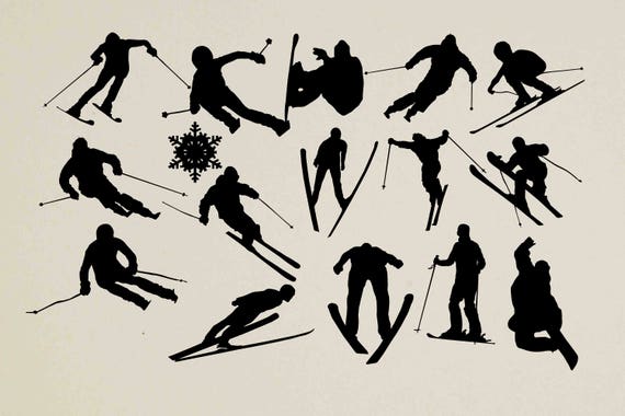 Detail Ski Silhouette Clip Art Nomer 48