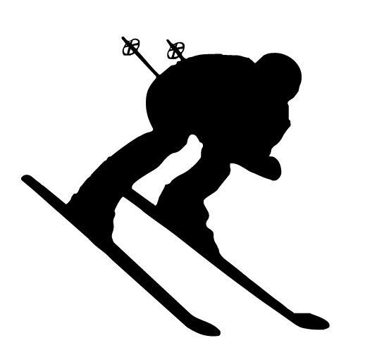 Detail Ski Silhouette Clip Art Nomer 6