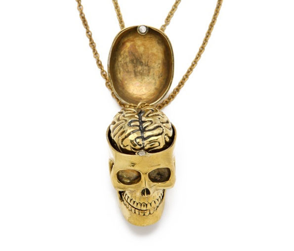 Detail Skull And Brain Friendship Necklace Nomer 4