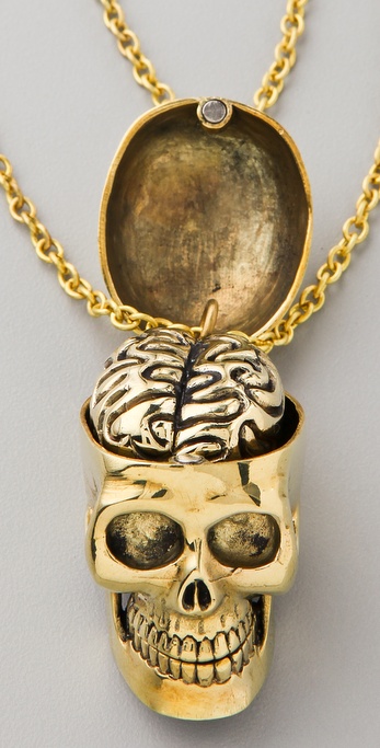 Detail Skull And Brain Friendship Necklace Nomer 6