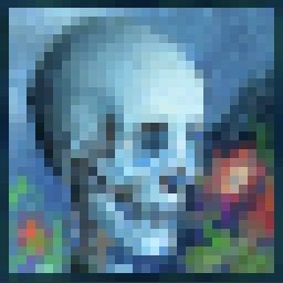 Skull And Roses Minecraft Painting - KibrisPDR