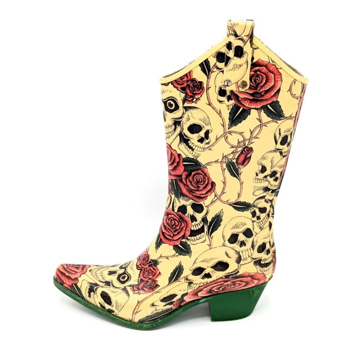 Detail Skull And Roses Rain Boots Nomer 36