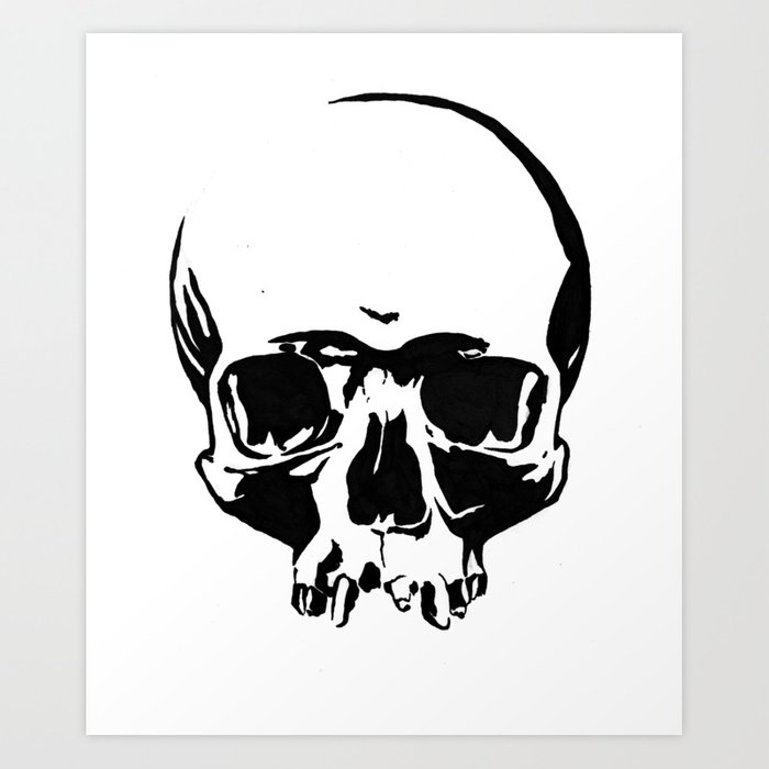 Detail Skull Black And White Nomer 25