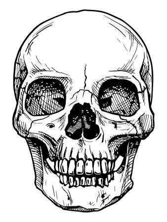 Detail Skull Black And White Nomer 27