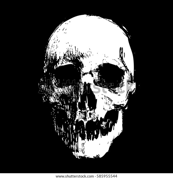 Detail Skull Black And White Nomer 4