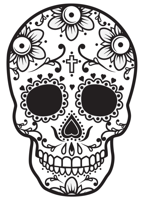 Detail Skull Black And White Nomer 44