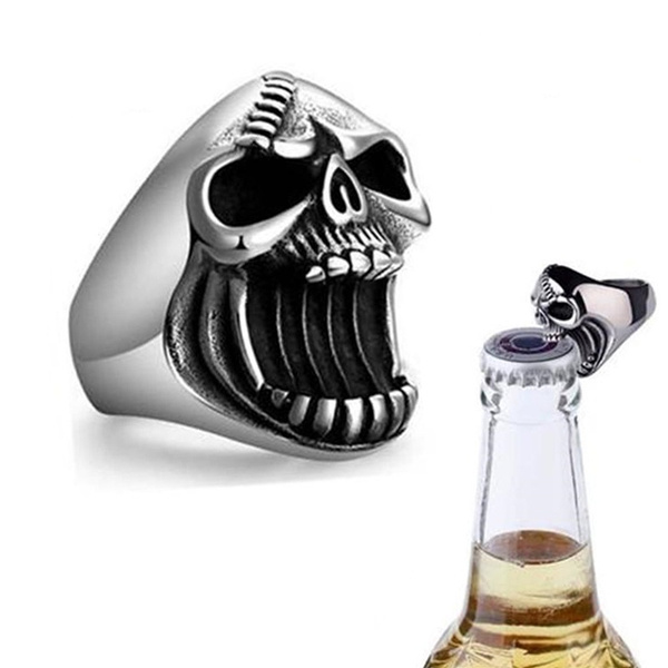 Detail Skull Bottle Opener Ring Nomer 40