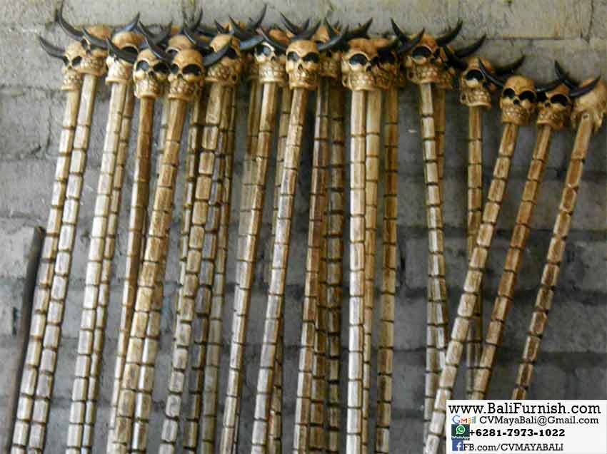 Detail Skull Cane Walking Stick Nomer 31