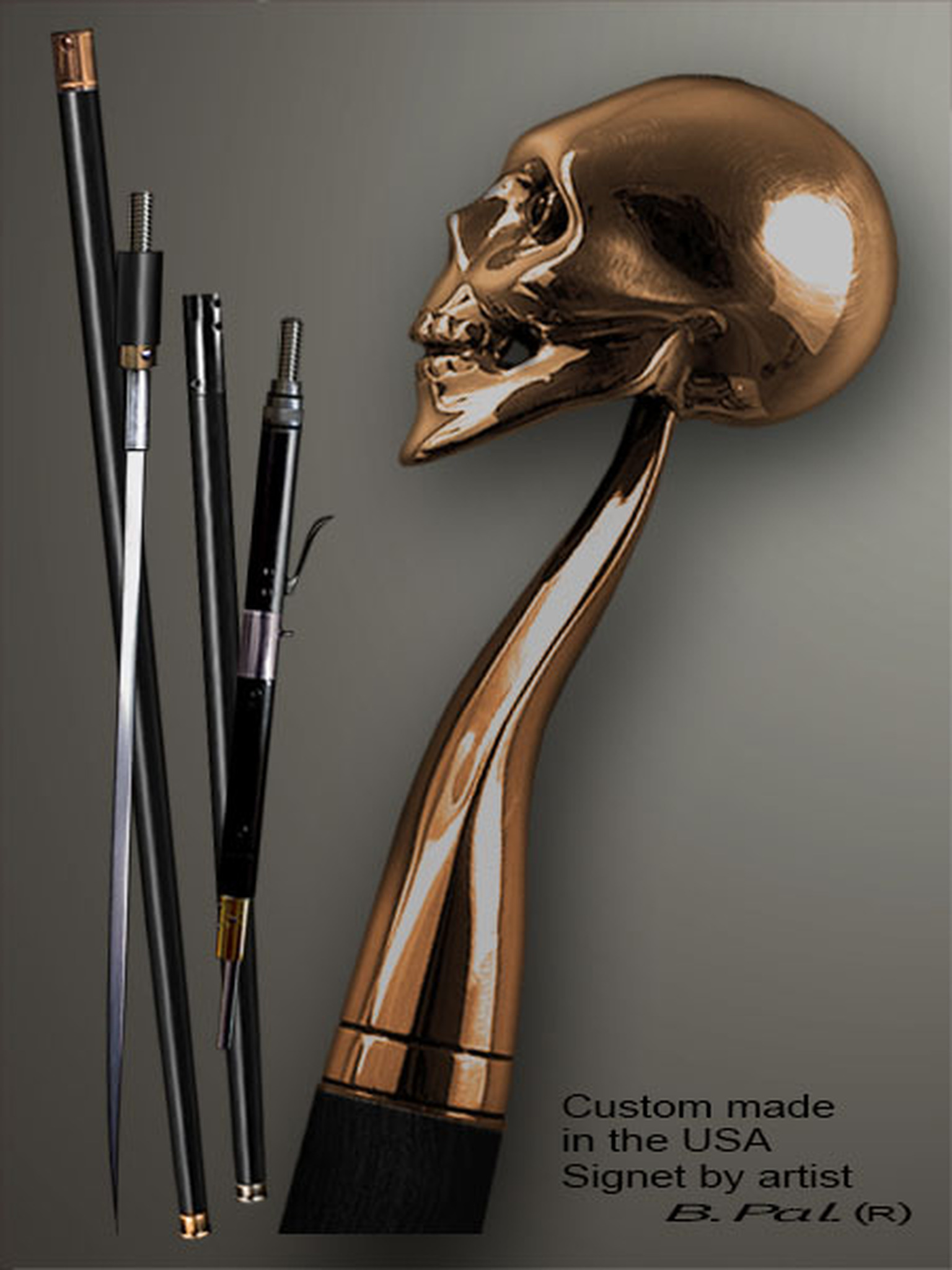 Detail Skull Cane Walking Stick Nomer 47