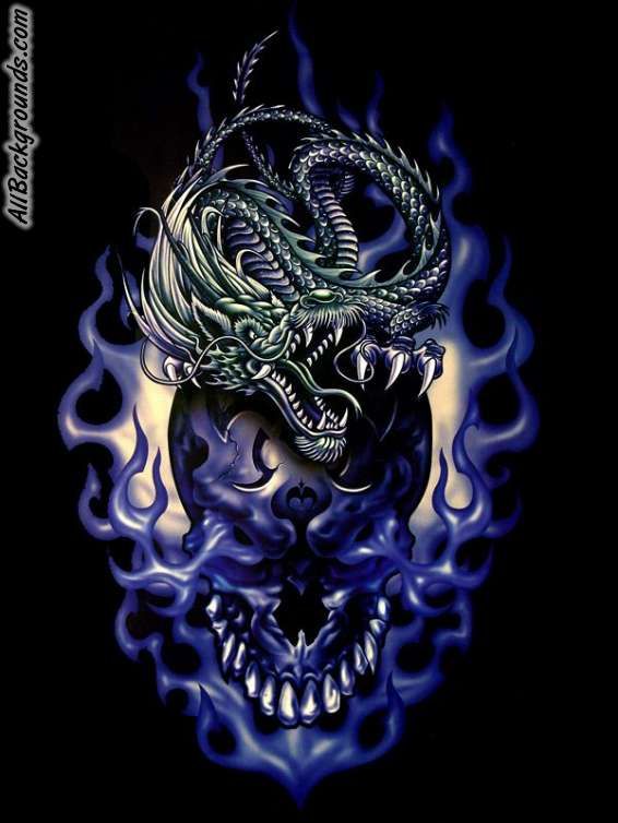 Detail Skull Dragon Wallpaper Nomer 3