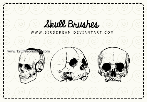 Detail Skull Photoshop Brushes Nomer 27