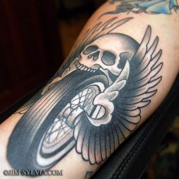 Detail Winged Motorcycle Wheel Tattoo Meaning Nomer 8