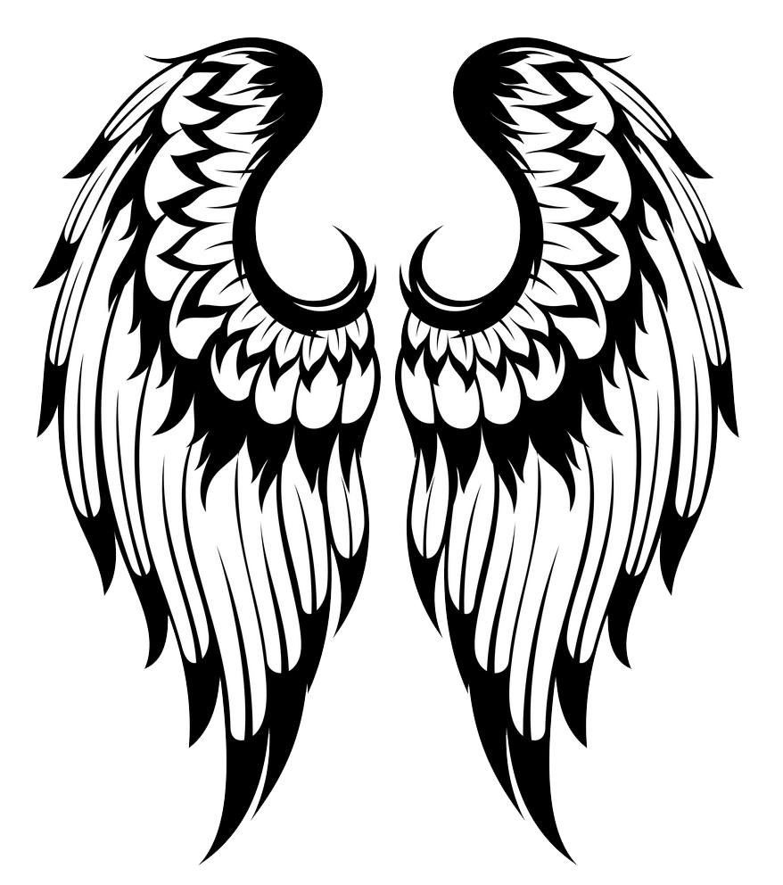 Detail Wings Black And White Clipart Nomer 9