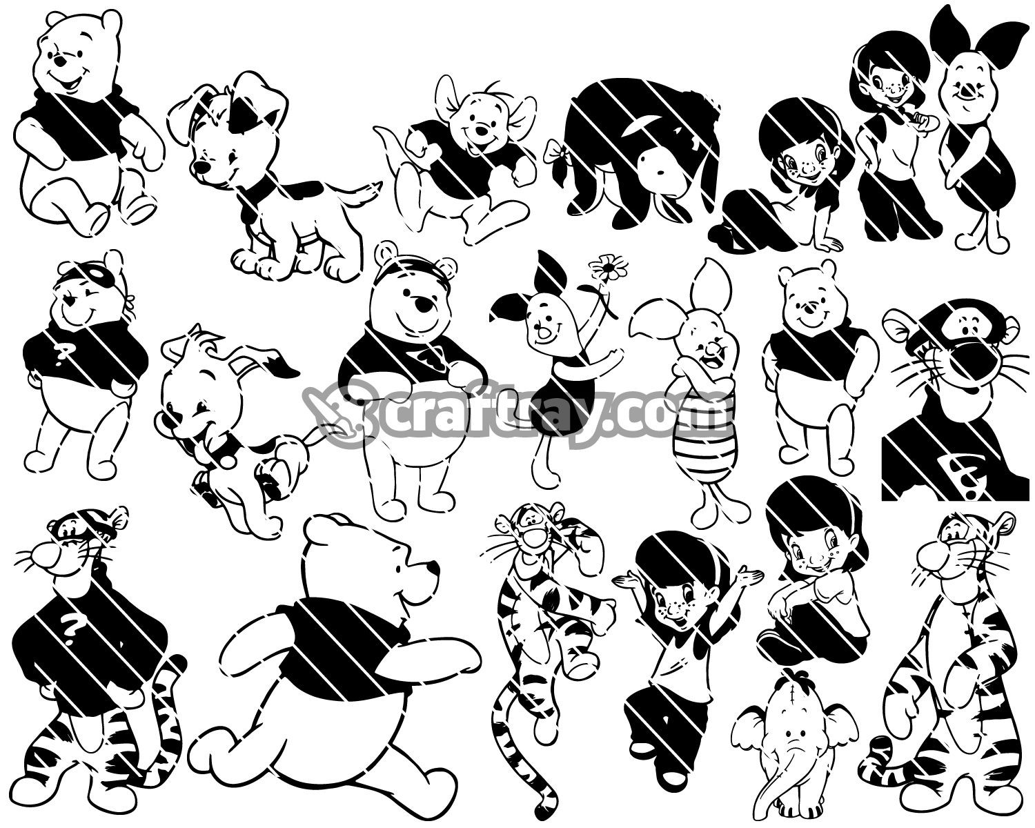 Detail Winnie The Pooh And Friends Silhouette Nomer 25