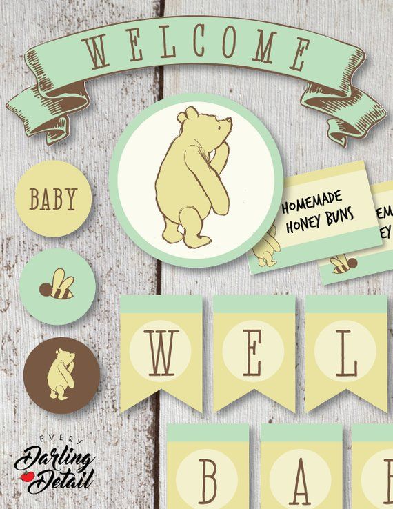 Detail Winnie The Pooh Baby Shower Banner Nomer 12