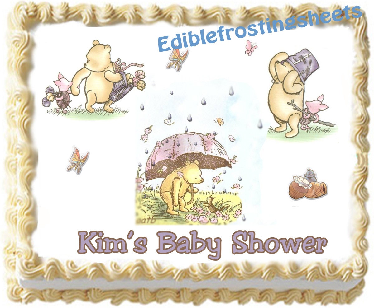 Detail Winnie The Pooh Baby Shower Sheet Cake Nomer 16