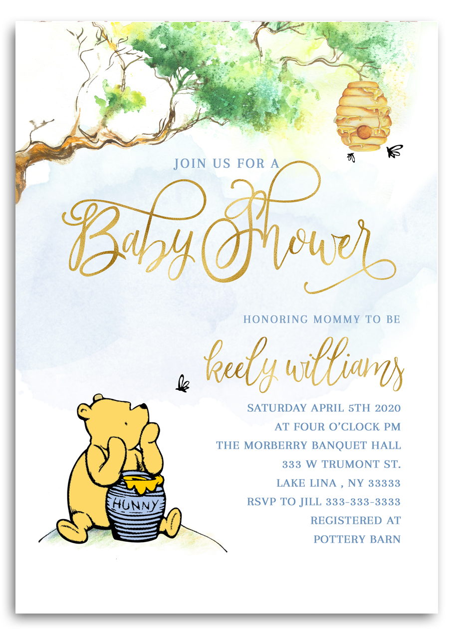 Winnie The Pooh Baby Shower Template - KibrisPDR