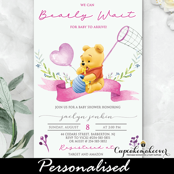 Detail Winnie The Pooh Baby Shower Template Nomer 22