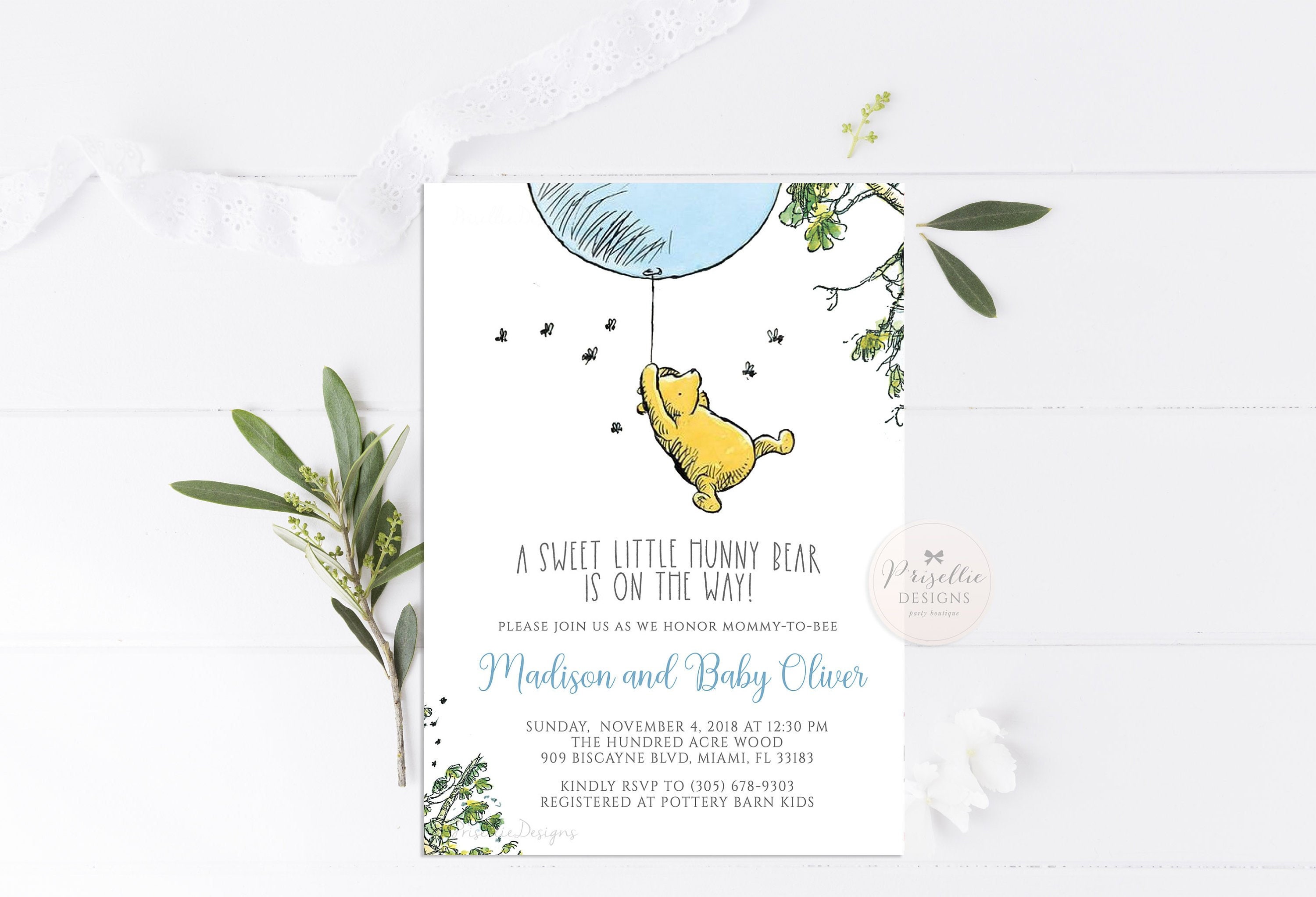 Detail Winnie The Pooh Baby Shower Template Nomer 33